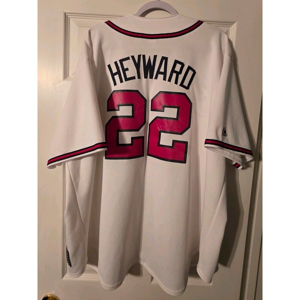 Atlanta Braves Jersey - Jason Heyward #22 Majestic Jersey White 2XL - Used